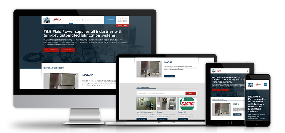 Manufacturing website development with responsive design