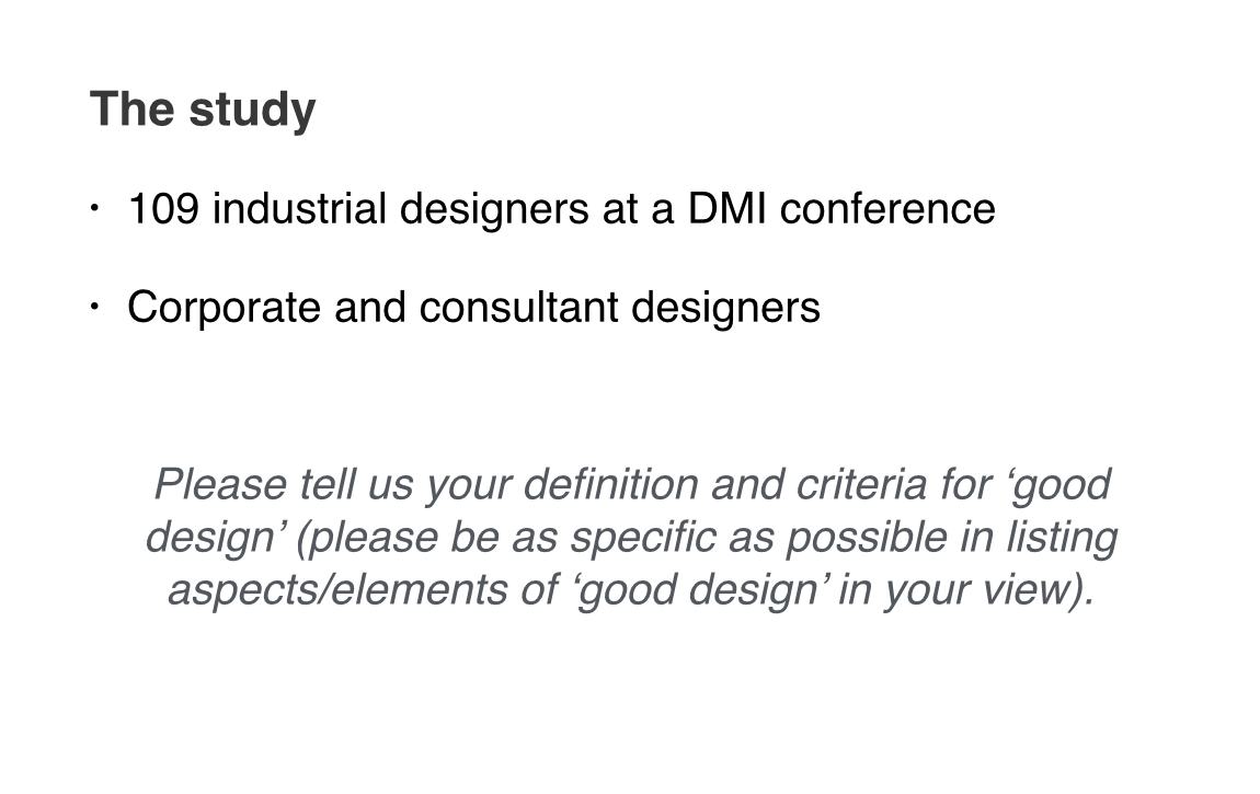 the DMI design study
