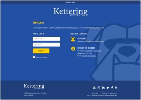 Kettering Intranet Portal Login Screen