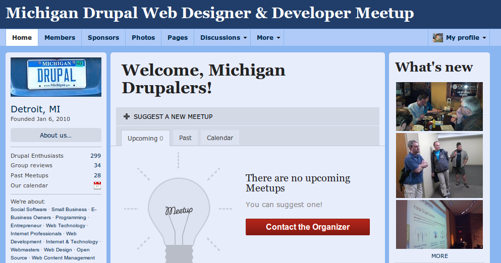 Screenshot of Drupal Michigan site